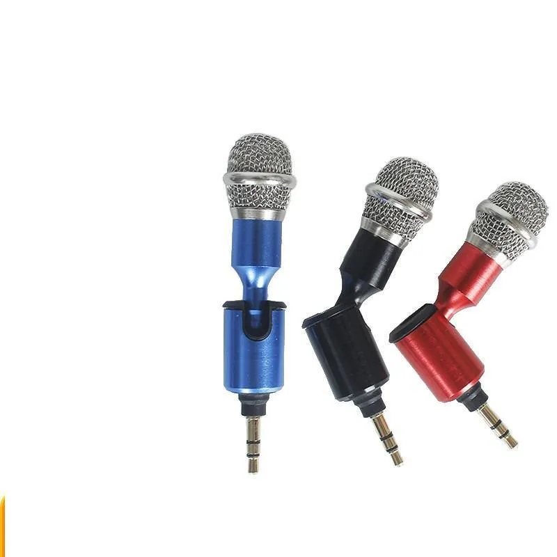 ME- Handheld Mic, Stereo Black 3.5MM Jack Sensitive Mini Microphone for Recording(4 Poles)