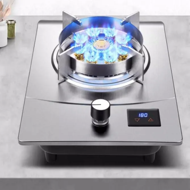 7.0KW Gas Cooker - Stainless Steel Stove Gas Stove, Tabletop And Flush-mounted Gas Ranges, Flame Size Is Adjustable Gas Ranges, Intelligent Timing Gas Stove, Easy To Clean Gas Cooker