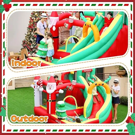 Airmyfun Inflatable Snow Globe Bounce House with Slide for Kids