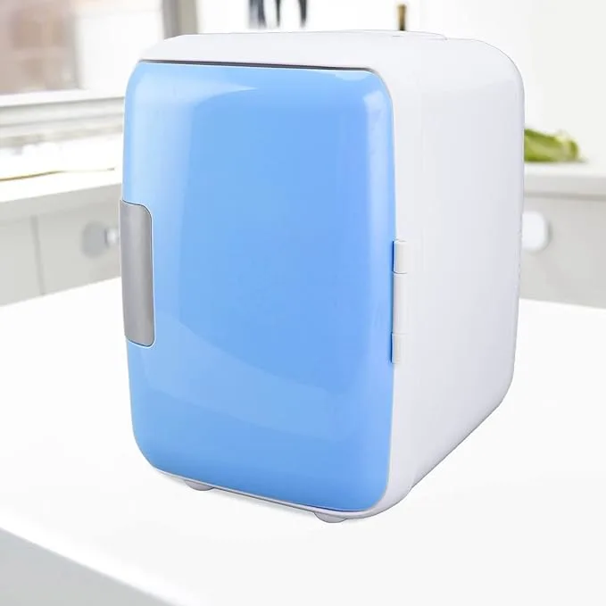 4 Liters Capacity Small Portable Mini Fridge for Cosmetic (Blue)