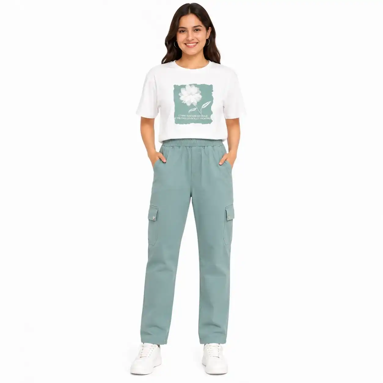 Women’s Casual Graphic T-Shirt &amp; Cargo Pants Co-Ord Set